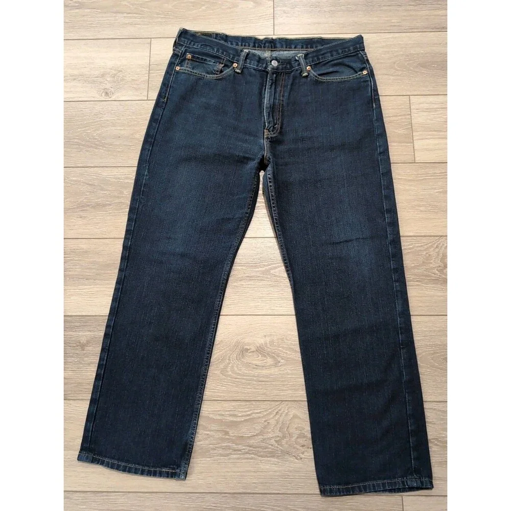 LEVI'S 514 DENIM JEANS MENS 38X30 DARK WASH BLUE STRAIGHT 9